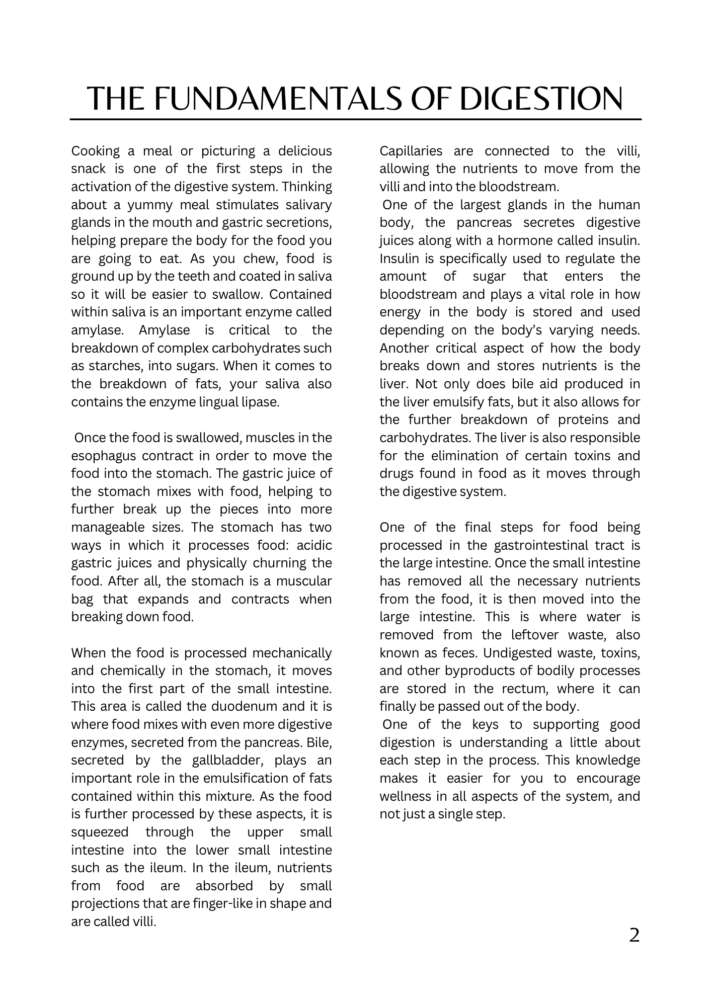 Digestive Health editorial, page 2